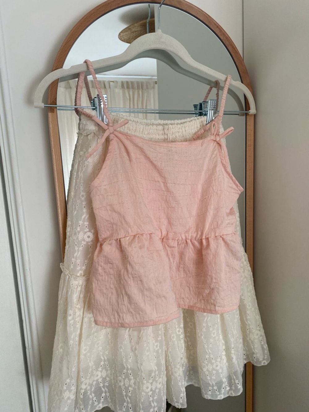 H&M girls Light Pink Tie-Strap Sundress Top